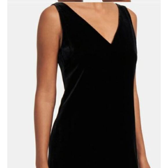 Theory Women's IWG Double V Dress B Black Ramona Velvet Sz S NWT 265 - Picture 1 of 12